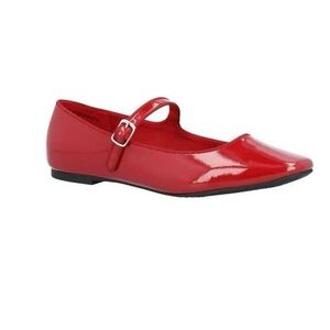 Red Patent Leather Mary Jane Flats